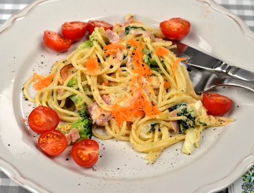 Pastasås med skinka eller kassler Pastasås med skinka eller kassler